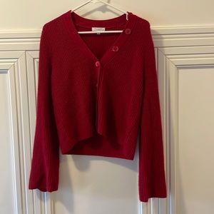 Red equipment sweater cardigan size small